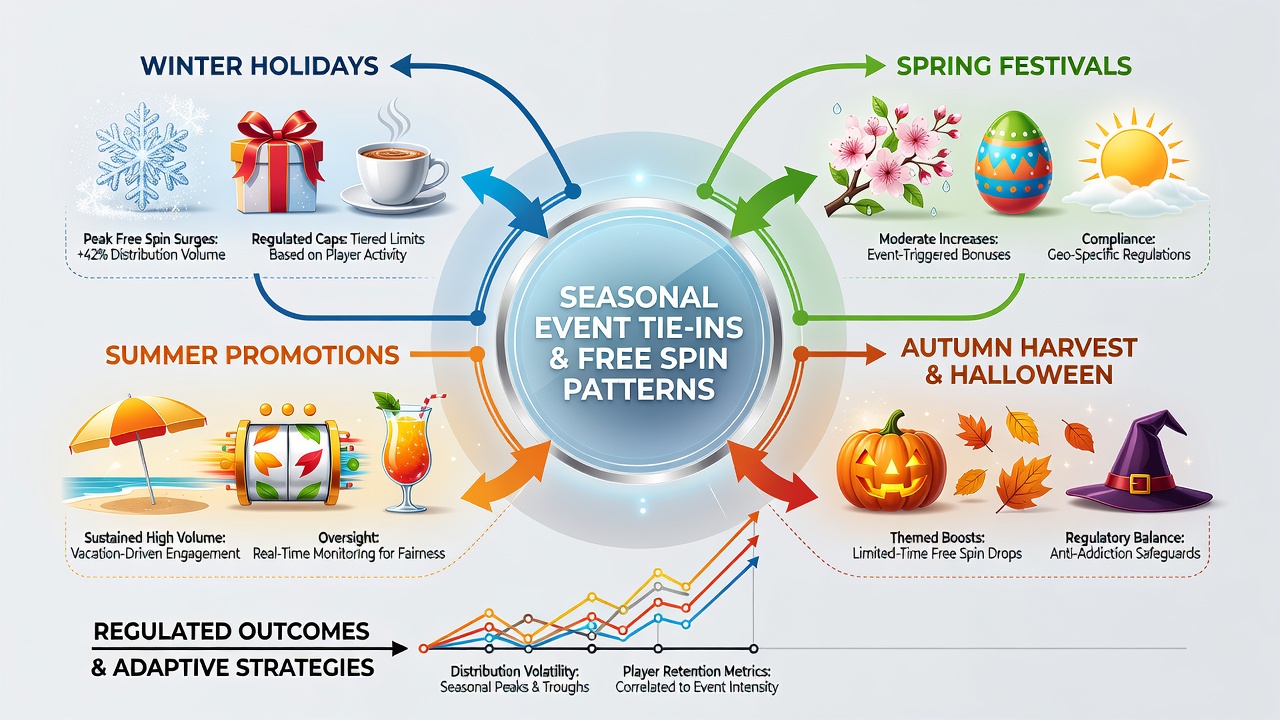 Data visualization of free spin volume changes during seasonal campaigns on regulated platforms